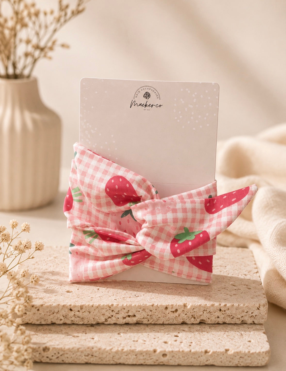 Wire Head Wrap - Strawberry